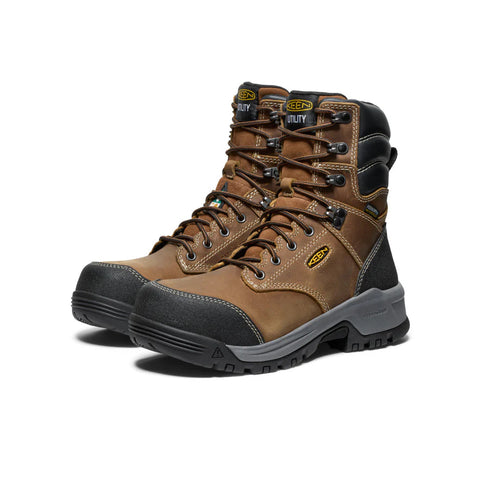 1029671 Keen Utility Woman’s Evanston 8” CSA Waterproof (Carbon Fiber Toe) Bison/Black